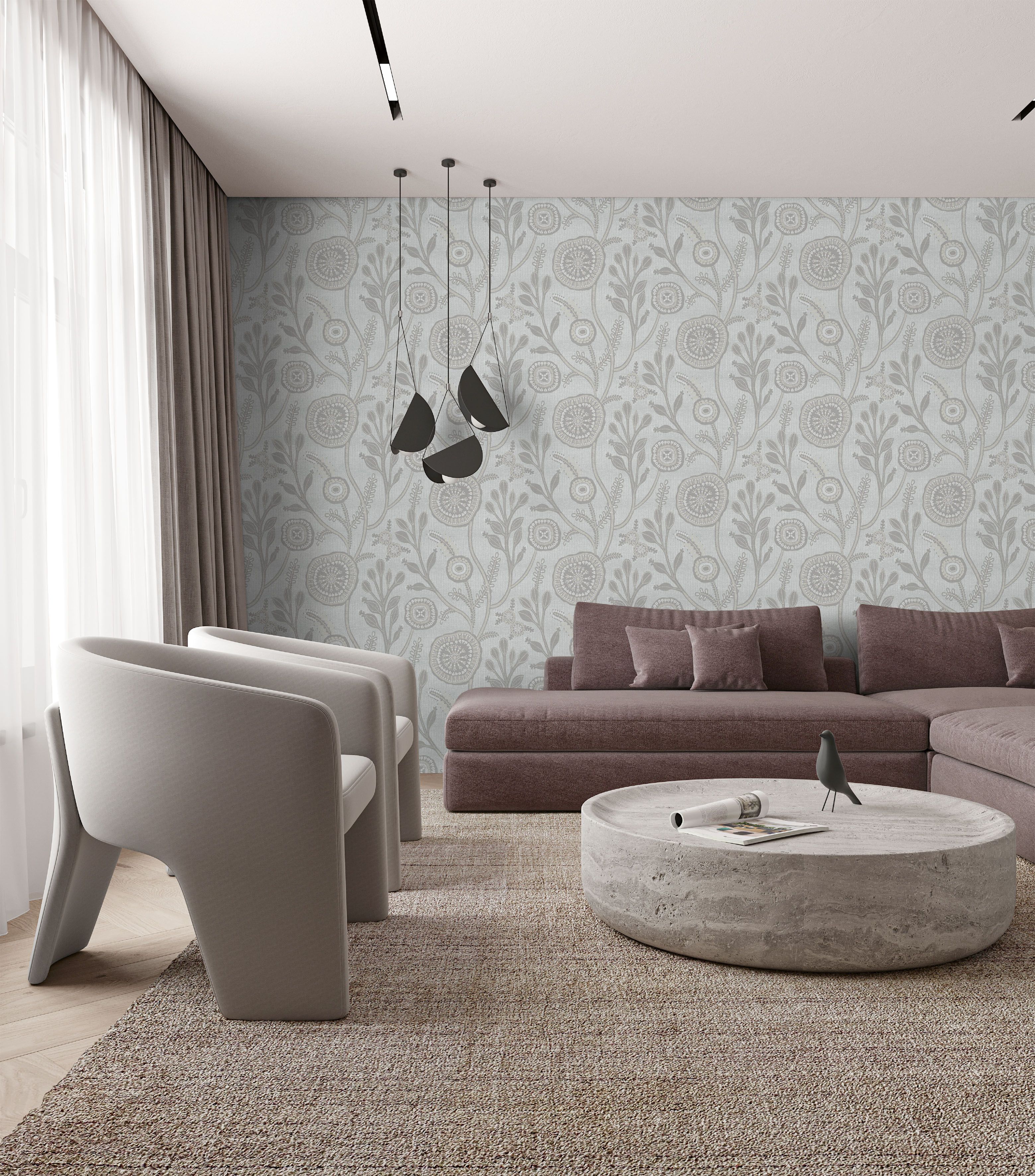 Обои Milassa Полинезия Маракуйя PLZ3 008 10,05×1 фото в интерьере